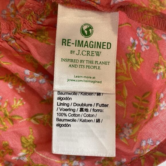 J.Crew Crewcuts Girls Smocked Puff Sleeve Top Floral Blouse Pink Wisp Coral XS - Picture 11 of 13